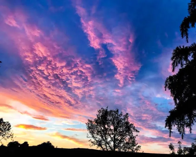 The Glen purple sky